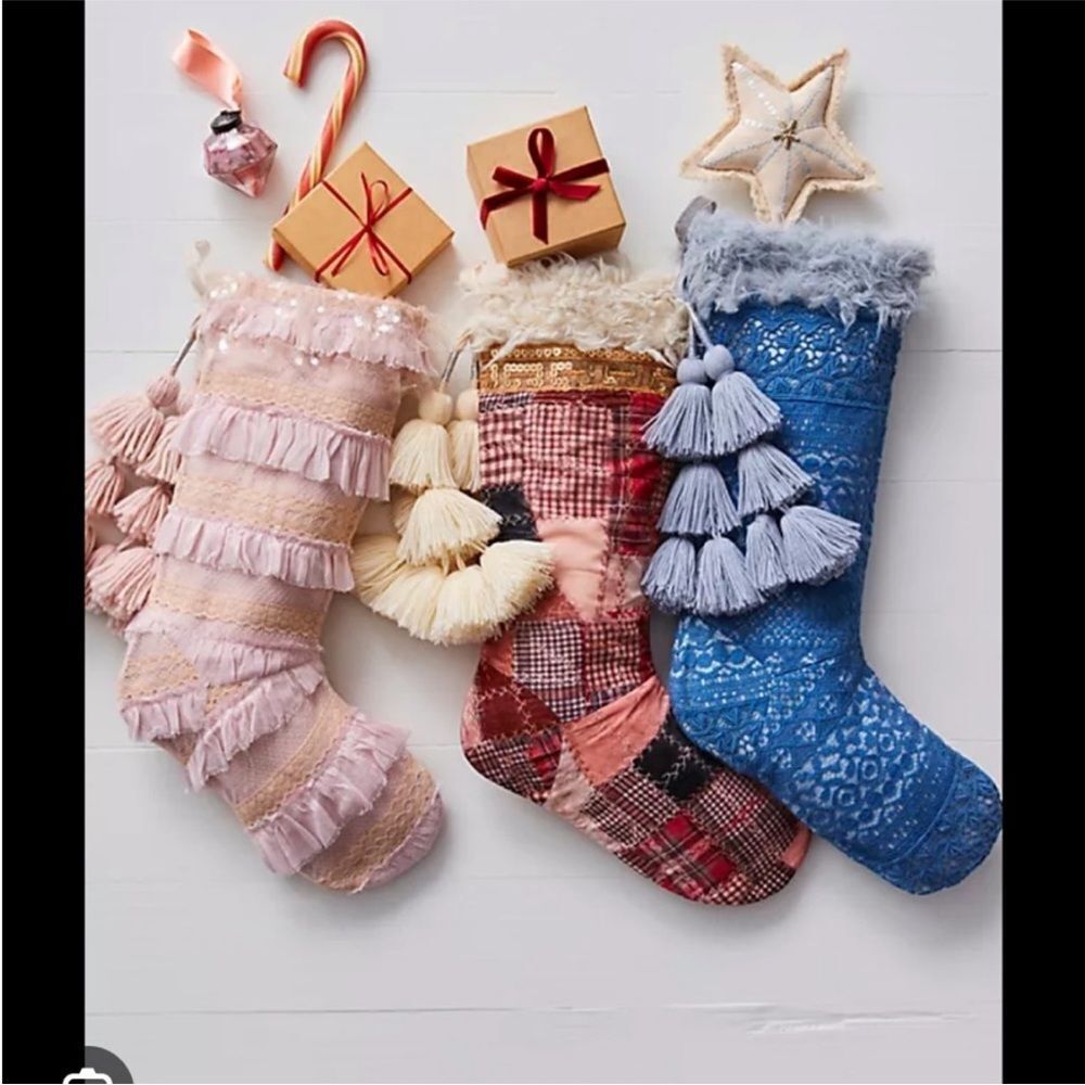 Free People One Seraphina Pink Knit and Lace Stocking.